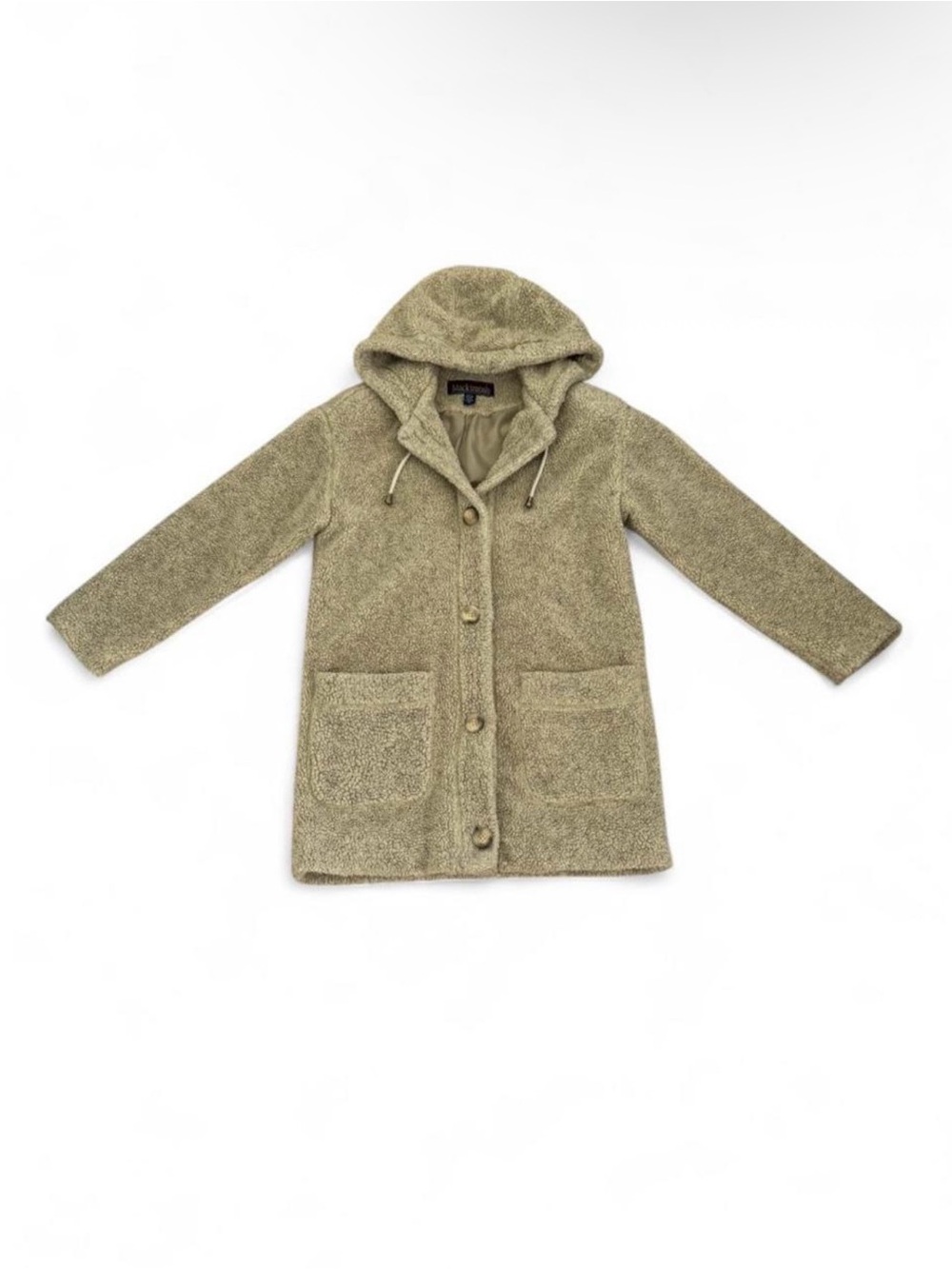 Mackintosh Cozy Hooded Pea Coat in Olive Green
